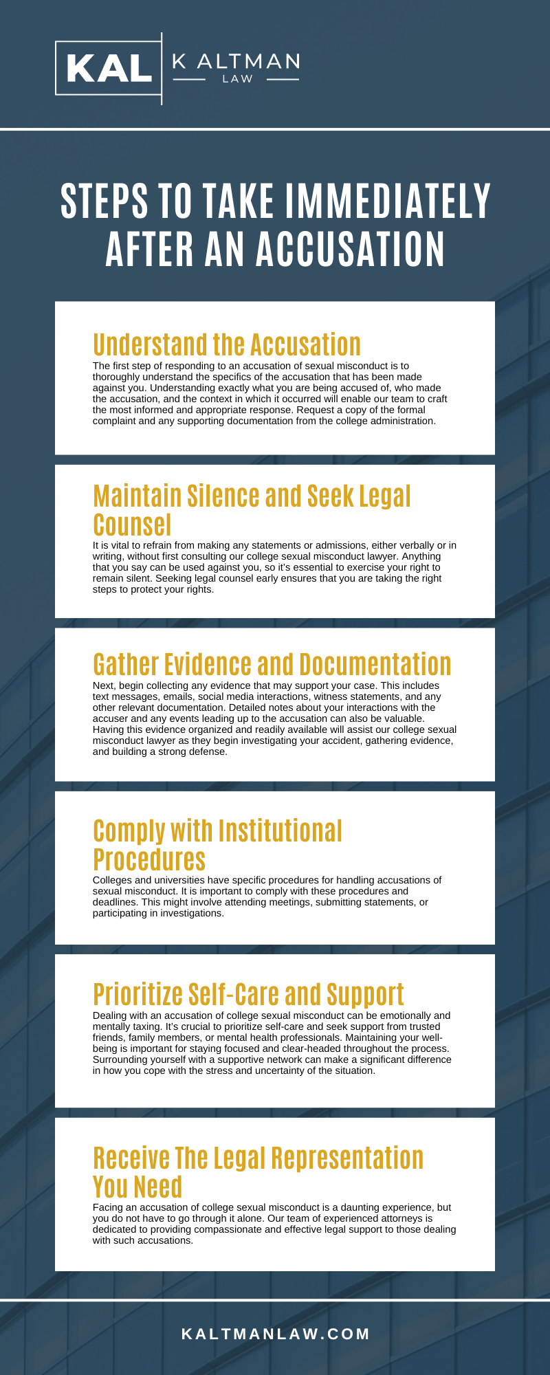 Steps To Take Immediately After An Accusation Infographic