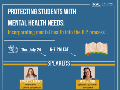 Upcoming webinar July 24 SPED page